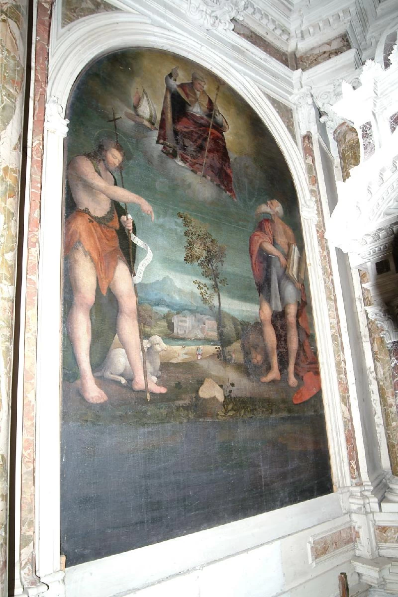 Dal Ponte J. (1536 - 37), San Vigilio in gloria tra San Giovanni e San Girolamo, beweb, Jacopo da Ponte, detto Bassano